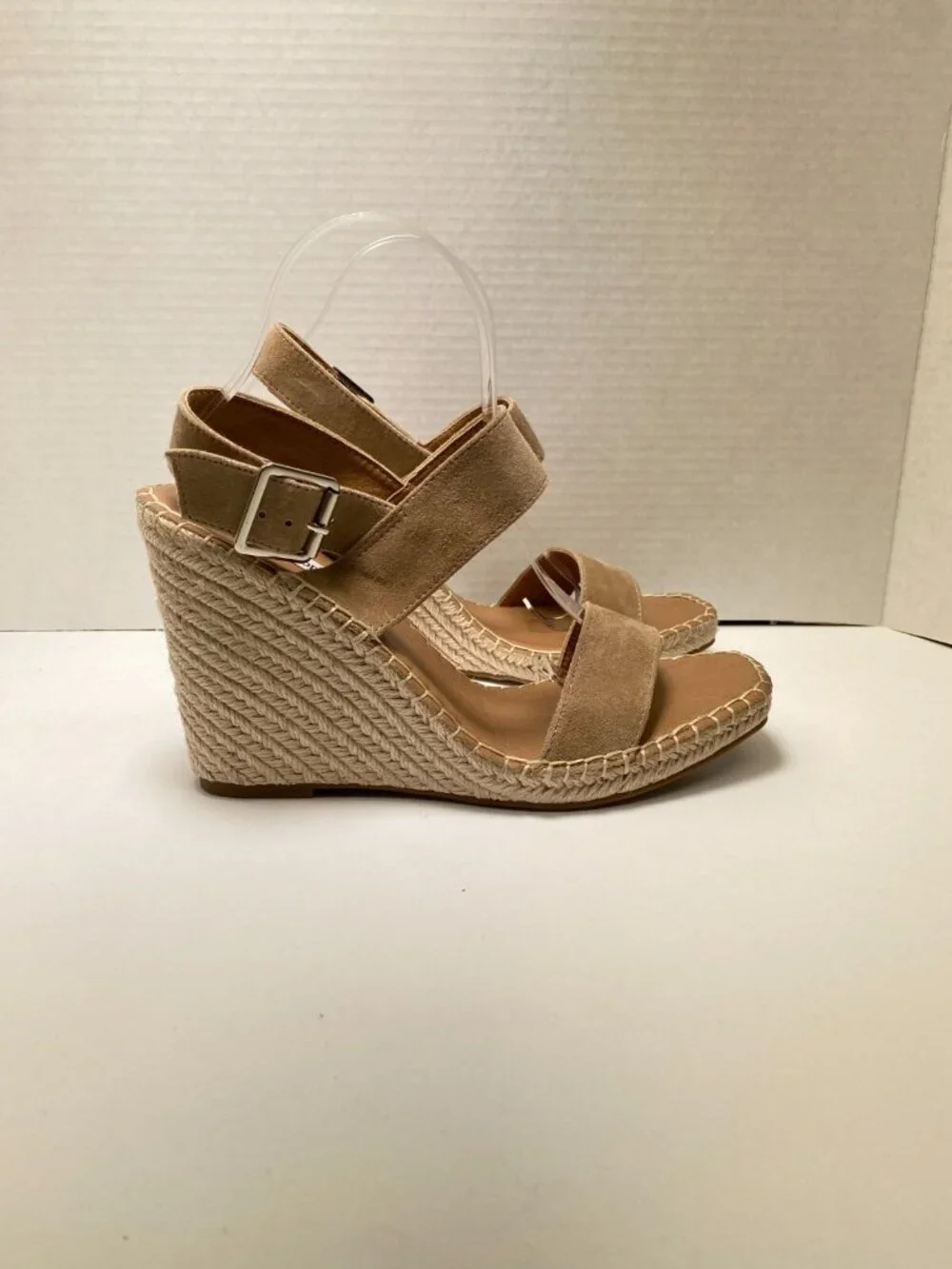 Steve Madden Women's Uri Tan Strap Buckle Wedge Espadrille Sandal sz 10